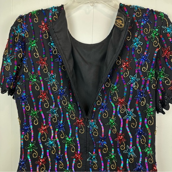 Vintage Beaded Sequin Star Top M - Picture 9 of 11